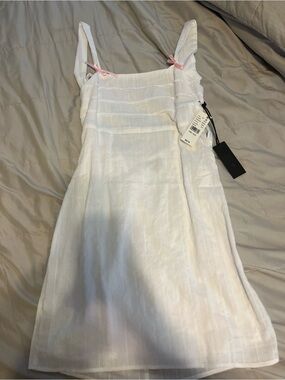 NWT PacSun Coquette style White Mini Dress with Pink Bow Straps